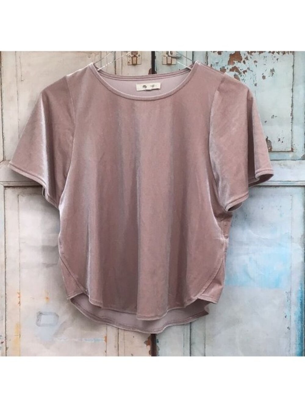 Madewell Velvet Short-Sleeve Top In Blush Pink XXS Womens Casual Loose Fit Blous - Picture 6 of 11